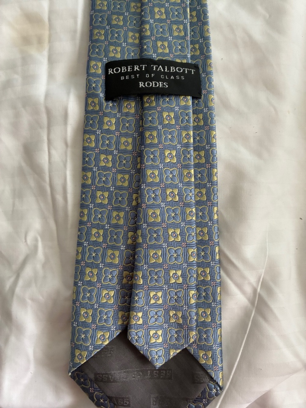 Robert Talbott Blue and Yellow Geometric Silk Tie